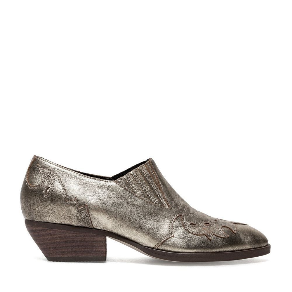SILENT D Gold Leather Tarvita Booties